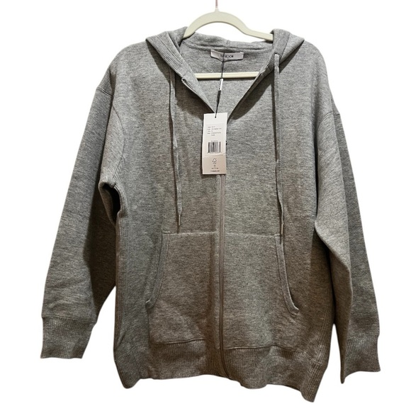 Thakoon Sweater full zip oversized hoodie, size XL, color heather gray NWT - Picture 2 of 9